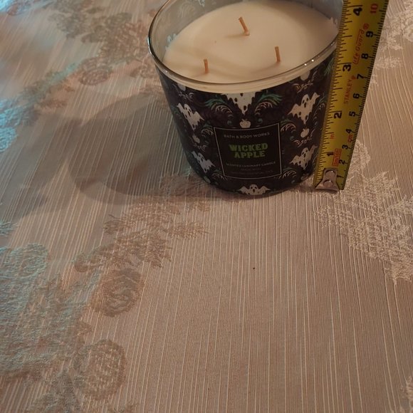 Bath and Body Works Wicked Apple 14.5 oz Halloween Candle with Spiderweb Top - Picture 8 of 8